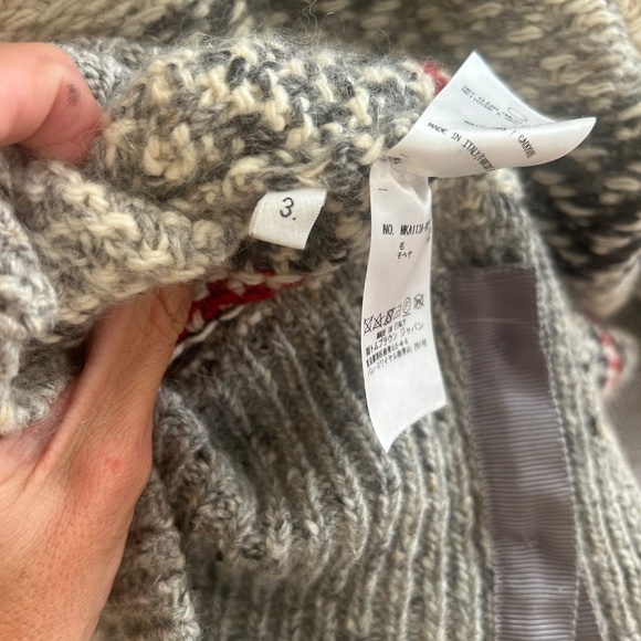 Thom Browne men crewneck wool mohair sweater size 3 Large L - Picture 4 of 4